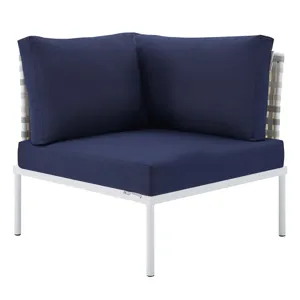 Harmony 8-Piece Sunbrella Basket Weave Outdoor Patio Aluminum Sectional Sofa Set
