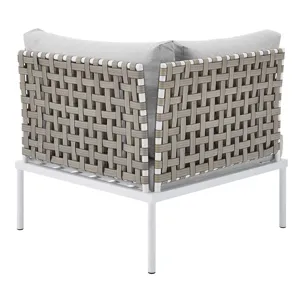 Harmony 8-Piece Sunbrella Basket Weave Outdoor Patio Aluminum Sectional Sofa Set