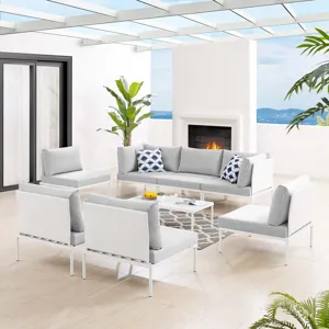 Harmony 8-Piece Sunbrella Outdoor Patio Aluminum Sectional Sofa Set
