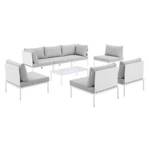 Harmony 8-Piece Sunbrella Outdoor Patio Aluminum Sectional Sofa Set