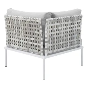 Harmony 8-Piece Sunbrella Basket Weave Outdoor Patio Aluminum Sectional Sofa Set