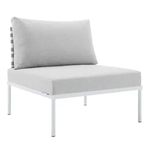 Harmony 8-Piece Sunbrella Basket Weave Outdoor Patio Aluminum Sectional Sofa Set