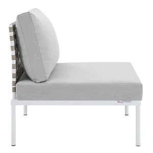 Harmony 8-Piece Sunbrella Basket Weave Outdoor Patio Aluminum Sectional Sofa Set