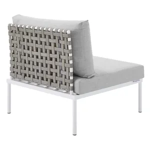 Harmony 8-Piece Sunbrella Basket Weave Outdoor Patio Aluminum Sectional Sofa Set