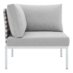 Harmony 8-Piece Sunbrella Basket Weave Outdoor Patio Aluminum Sectional Sofa Set