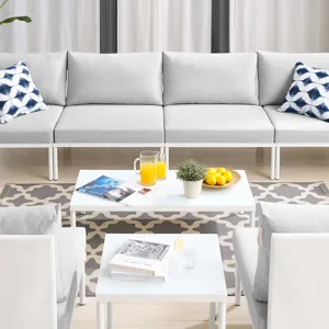 Harmony 8-Piece Sunbrella Outdoor Patio Aluminum Sectional Sofa Set