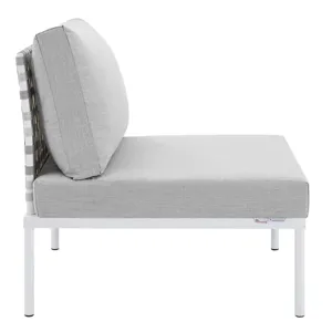 Harmony 10-Piece Sunbrella Basket Weave Outdoor Patio Aluminum Sectional Sofa Set