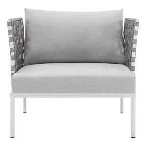 Harmony Sunbrella Basket Weave Outdoor Patio Aluminum Armchair