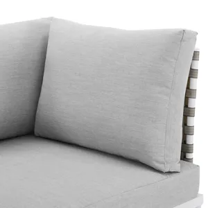 Harmony Sunbrella Basket Weave Outdoor Patio Aluminum Loveseat