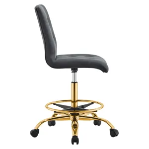 Prim Armless Performance Velvet Drafting Chair