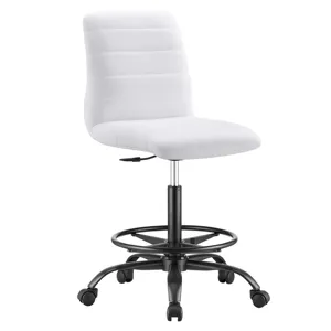 Ripple Armless Vegan Leather Drafting Chair