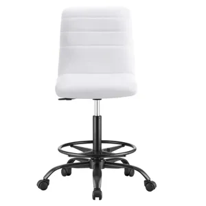 Ripple Armless Vegan Leather Drafting Chair