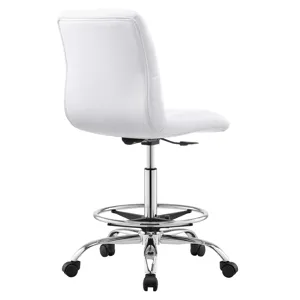 Ripple Armless Vegan Leather Drafting Chair