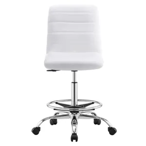 Ripple Armless Vegan Leather Drafting Chair