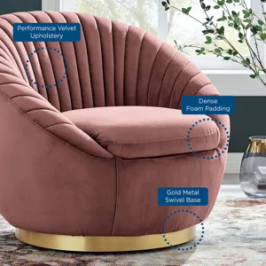 Whirr Tufted Performance Velvet Performance Velvet Swivel Chair