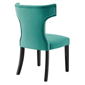 Curve Performance Velvet Dining Chairs - Set of 2