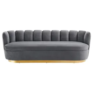 Victoria Channel Tufted Performance Velvet Sofa