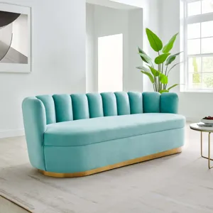 Victoria Channel Tufted Performance Velvet Sofa