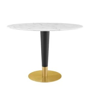 Zinque 42" Oval Artificial Marble Dining Table