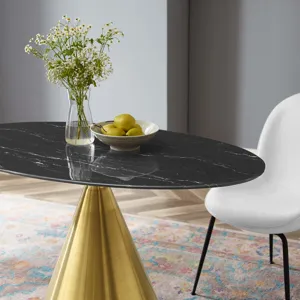 Tupelo 48" Oval Artificial Marble Dining Table