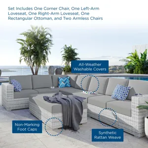 Convene 6-Piece Outdoor Patio Sectional Set