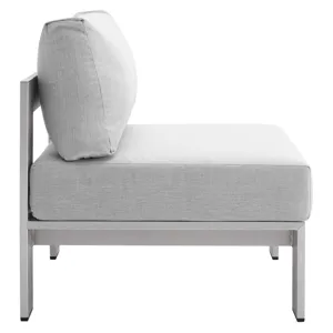 Shore Sunbrella Fabric Outdoor Patio Aluminum 7 Piece Sectional Sofa Set