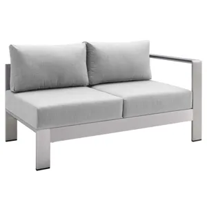 Shore Sunbrella Fabric Outdoor Patio Aluminum 7 Piece Sectional Sofa Set