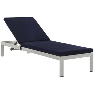 Shore Outdoor Patio Aluminum Chaise with Cushions