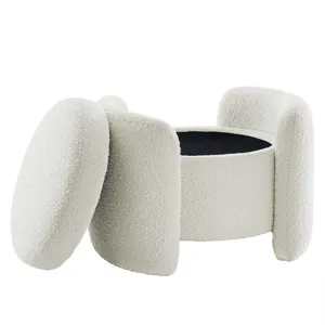Nebula Boucle Upholstered Ottoman