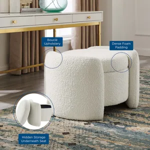 Nebula Boucle Upholstered Ottoman