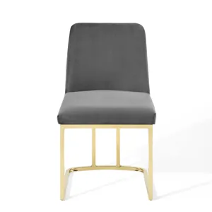 Amplify Sled Base Performance Velvet Dining Chairs - Set of 2