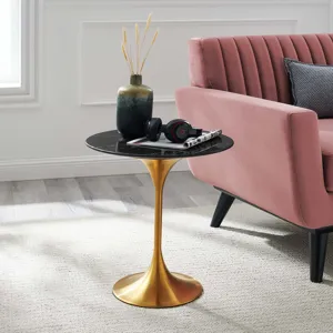 Lippa 20" Round Artificial Marble Side Table