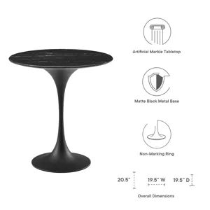 Lippa 20" Round Artificial Marble Side Table