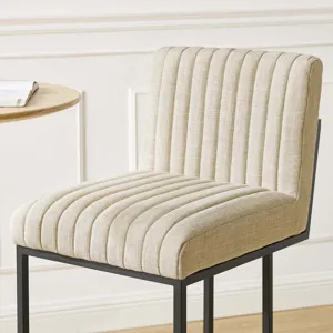 Indulge Channel Tufted Fabric Bar Stools