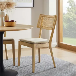 Caledonia Fabric Upholstered Wood Dining Chair Set of 2
