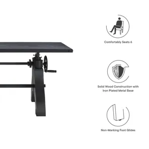 Genuine 60" Adjustable Height Dining Table and Computer Desk