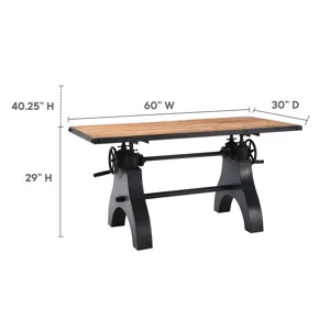 Genuine 60" Adjustable Height Dining Table and Computer Desk