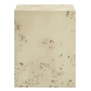 Cosmos 16" Square Burl Wood Side Table