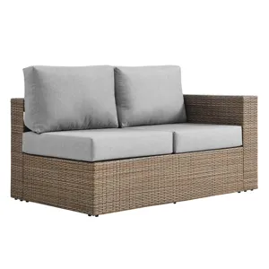 Convene Outdoor Patio Outdoor Patio Sectional Sofa and Ottoman Set