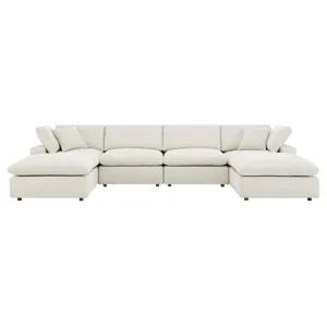 Commix Down Filled Overstuffed Boucle 6-Piece Sectional Sofa