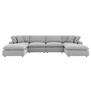 Commix Down Filled Overstuffed Boucle 6-Piece Sectional Sofa