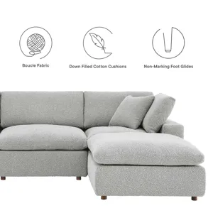 Commix Down Filled Overstuffed Boucle 6-Piece Sectional Sofa