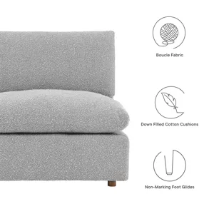 Commix Down Filled Overstuffed Boucle Fabric 5-Piece Sectional Sofa