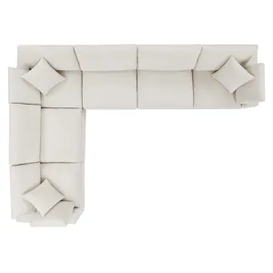 Commix Down Filled Overstuffed Boucle Fabric 6-Piece Sectional Sofa