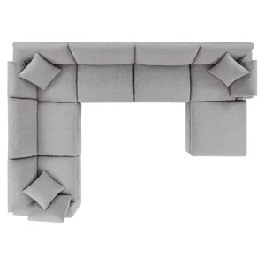 Commix Down Filled Overstuffed Boucle 7-Piece Sectional Sofa