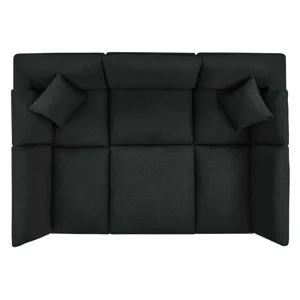 Commix Down Filled Overstuffed Boucle Fabric 6-Piece Sectional Sofa