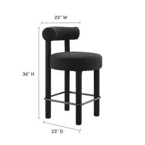Toulouse Boucle Fabric Counter Stool