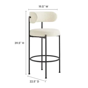 Albie Boucle Fabric Bar Stools - Set of 2