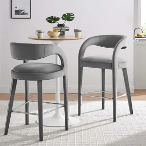 Pinnacle Performance Velvet Bar Stool Set of Two