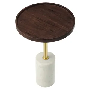 Amina Round Acacia Wood Side Table
